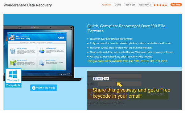 free wondershare data recovery download